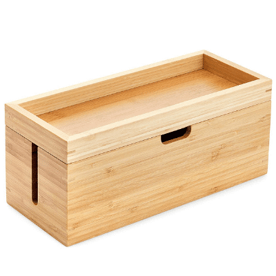 boîte cache multiprise en bois
