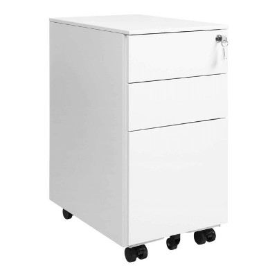 caisson de bureau blanc au style minimaliste